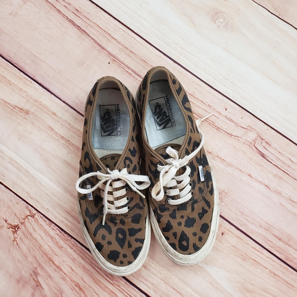 Vans Shoes Mens Size 9 Leopard Print UltraCush 44 Lace Up Canvas Skate Sneakers - Picture 2 of 10